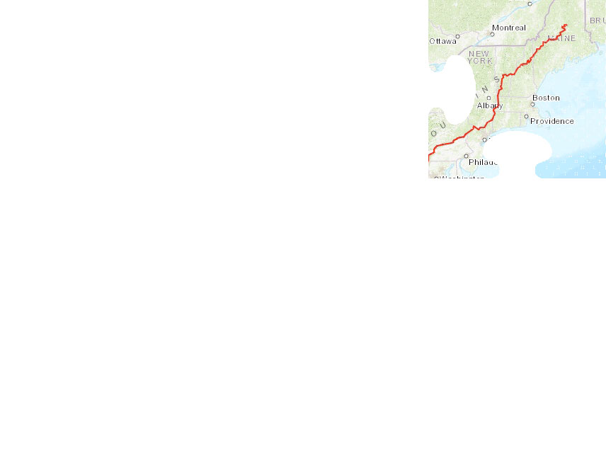 Picture of Appalachian Trail map with most of the map missing